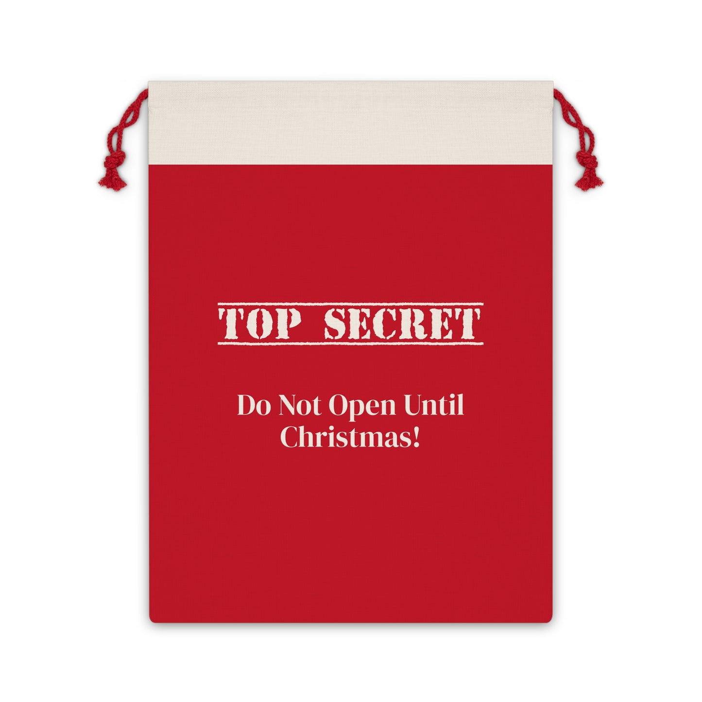 Christmas Gift Bag - 'Top Secret' Design, Do Not Open Until Christmas!