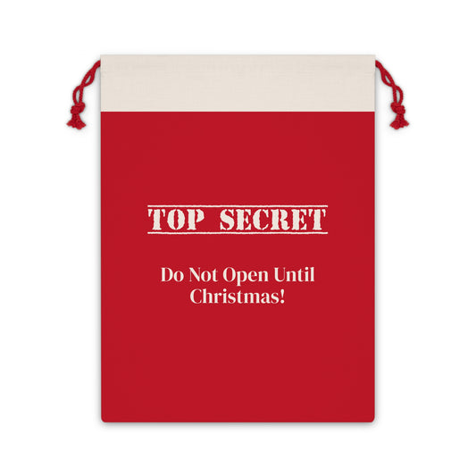 Christmas Gift Bag - 'Top Secret' Design, Do Not Open Until Christmas!