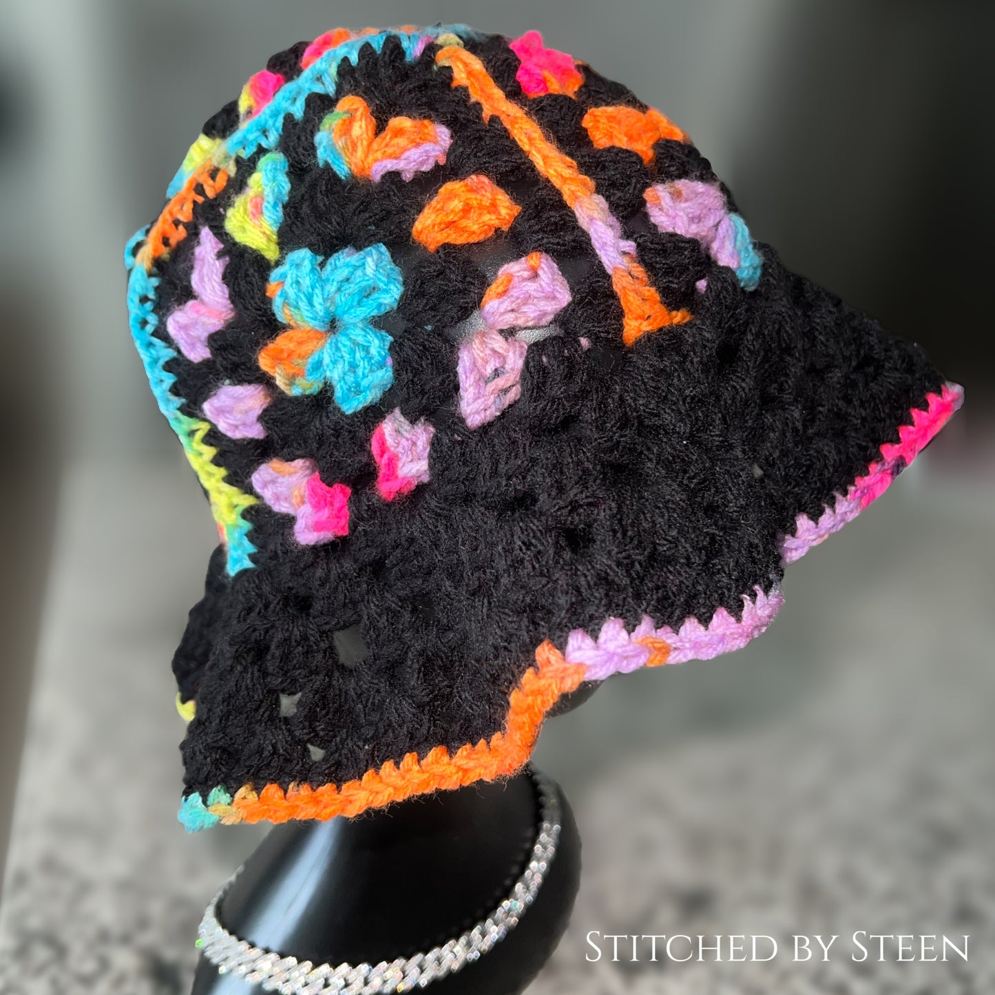 Technicolor Granny Square Bucket